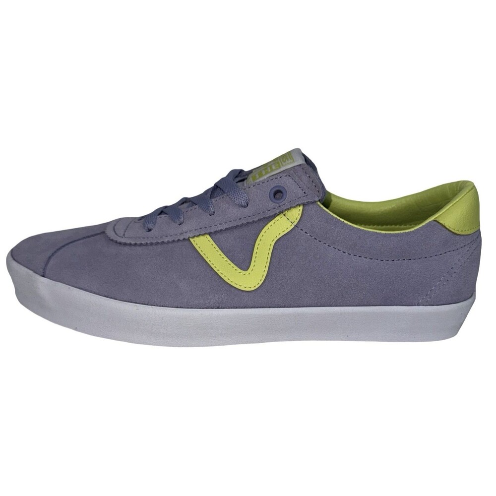 Vans Shoes Womens 12 Lavender Suede Low Top Skate Sneakers Yellow Trim Gum Soles